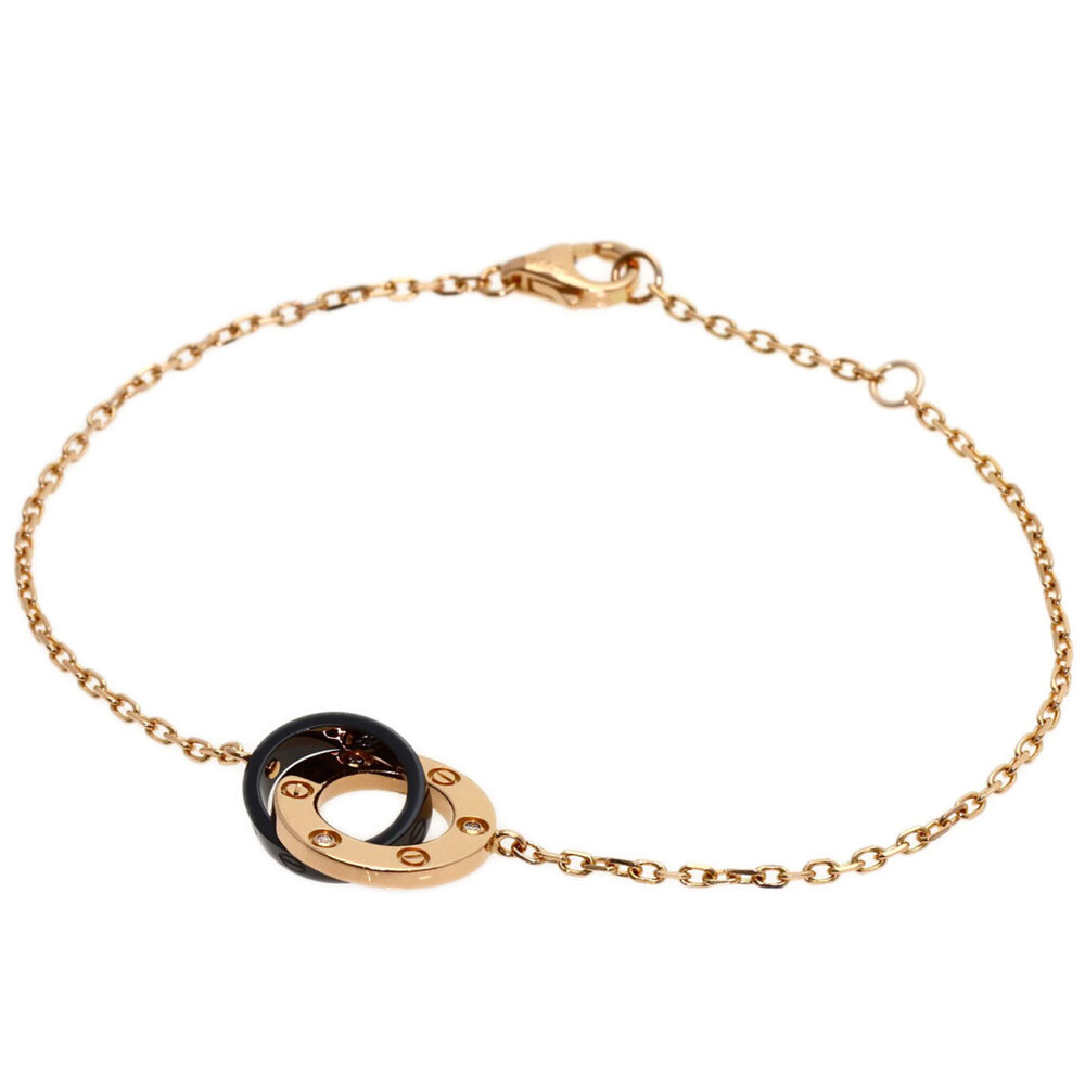 CARTIER 18k Gold Diamond Love Charm Bracelet
